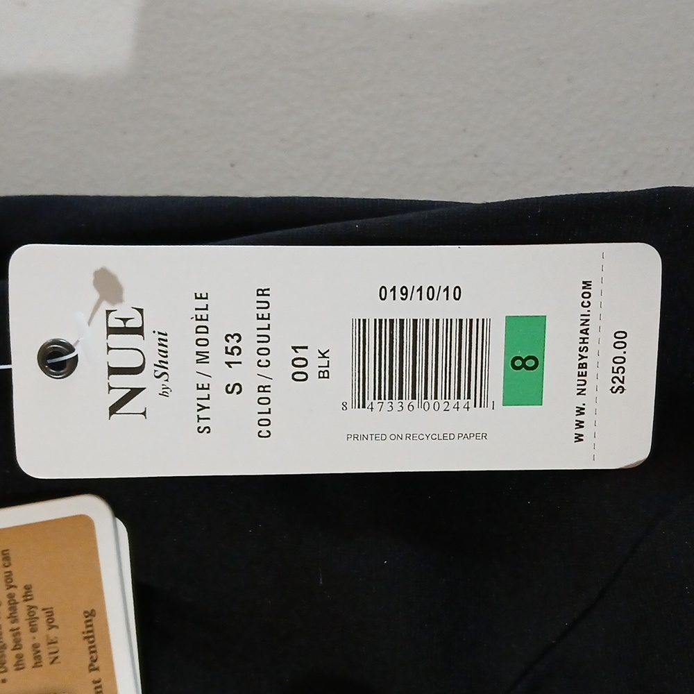 Nue by Shani Black Dress with Gold Studded Shoulders, Size 8 - Picture 12 of 13